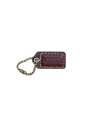 Coach Leather Keychain Tag in Deep Burgundy